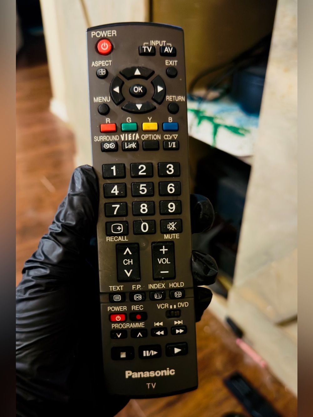 Panasonic Black TV Remote with Color Function Buttons